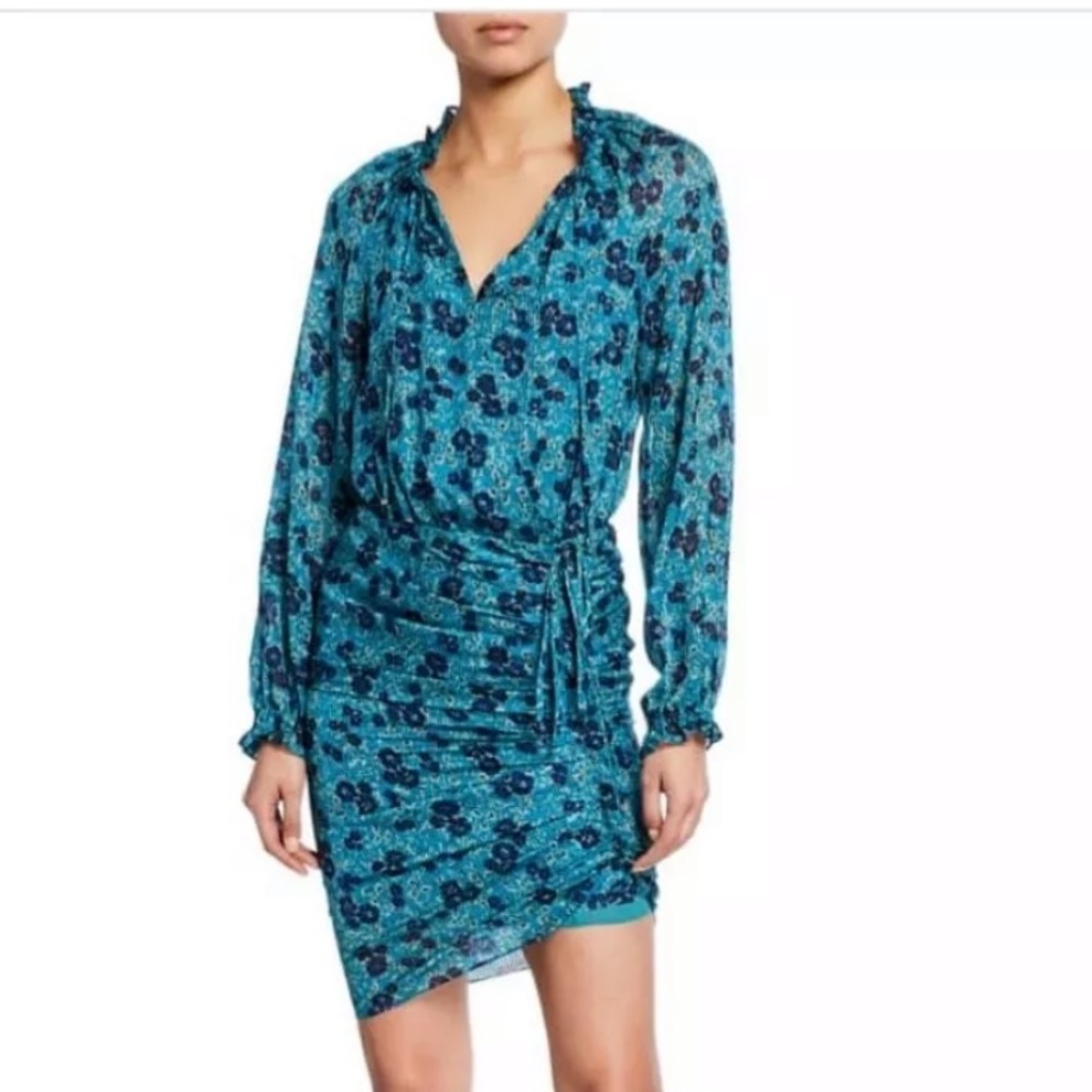 Veronica Beard Turquoise Becky Silk Dress
